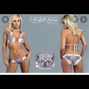 Sinful by Affliction swimwear. M top, L bottom